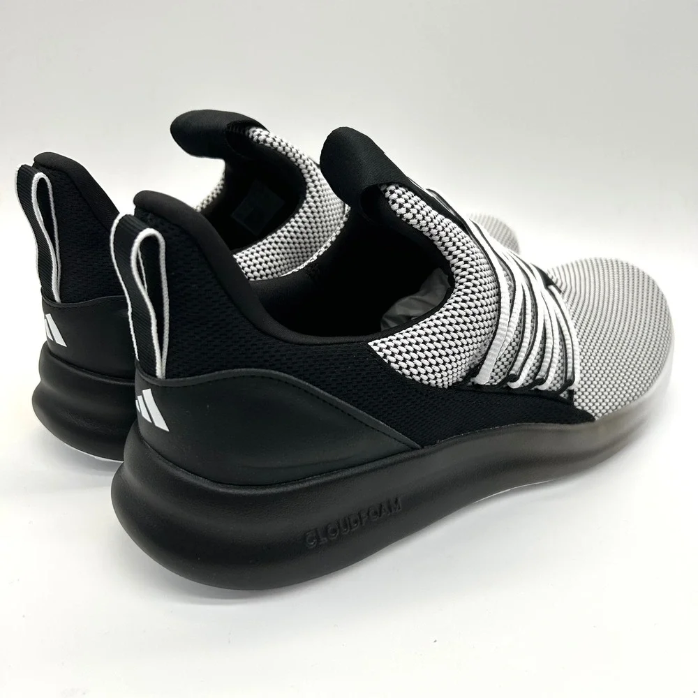 adidas Lite Racer Adapt 7.0 Shoes Mens 11.5 Black White Slip On Knit Sneakers